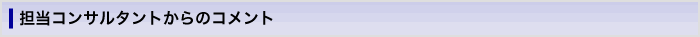 担当コンサルタントからのコメント